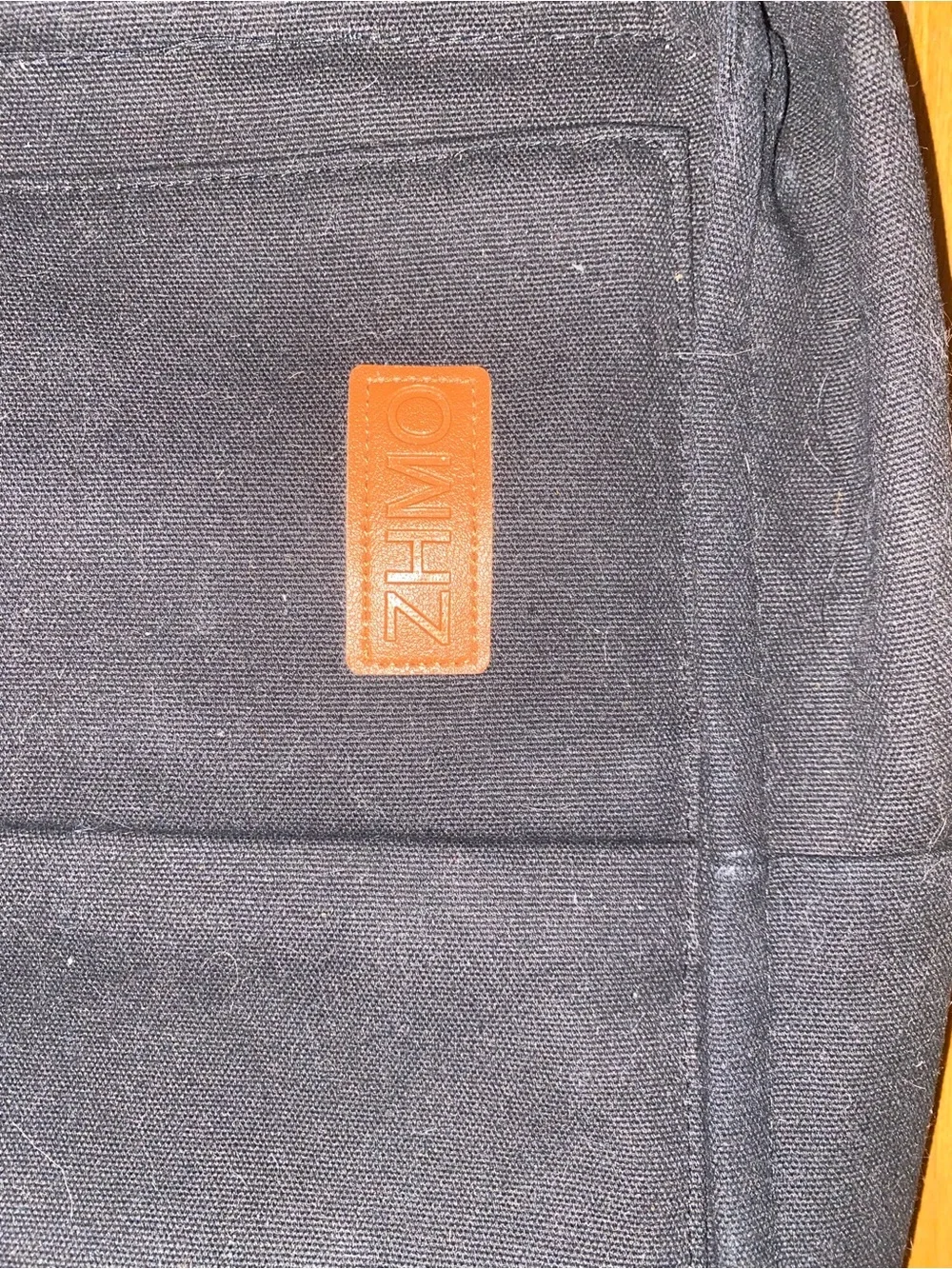 Black Laptop Tote Bag with Tan Accents